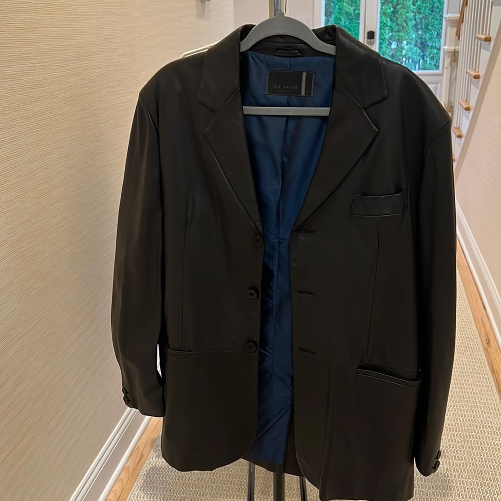 Ted Baker London Black Leather Blazer